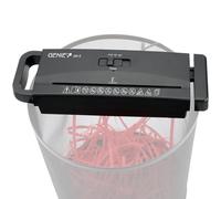 Genie Accessoire pour déchiqueteuse 206 S adapté à toutes les poubelles, jusqu'à 6 feuilles, bandes de 6 mm de large, découpé en bande (niveau de sécurité P-2), noir