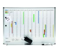 Genie AP2000 Tableau magnétique avec mois et années 77 x 56 cm avec cadre en Aluminium, divers accessoires