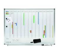 Genie AP2000 Tableau magnétique avec mois et années 77 x 56 cm avec cadre en Aluminium, divers accessoires