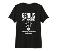 Génie au Travail mais Facilement distrait par Les collations drôle de Cerveau T-Shirt Haut de Gamme