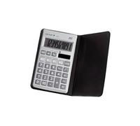 Genie calculatrice 10 chiffres 330 plat avec dual-power (solaire et piles)-avec housse-argent