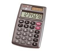 Genie calculatrice 510 8 chiffres, dual-power (solaire et piles), design léger et compact-gris