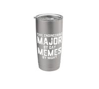 Génie civil Major Day Memes Night Ingénieur structurel Gobelet isotherme en acier inoxydable double paroi