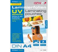 GENIE Laminiertaschen 25 A4 Folien mit UV Schutz 125 Mic.