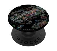 Génie mécanique du Plan Technique des Voitures de Course PopSockets PopGrip Adhésif