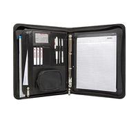 Genie Porte-documents A4 avec classeur amovible (Frankfurt, fermeture éclair, bloc-notes inclus, disponible en aspect cuir et nylon texturé), noir.