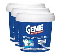 Génie Poudre détachante professionnelle pour textiles, Formule à l'oxygène actif et aux enzymes, Sans danger pour les couleurs et sans phosphates, Efficace dès 30 C, 3 kg (3 paquets de 1 kg)