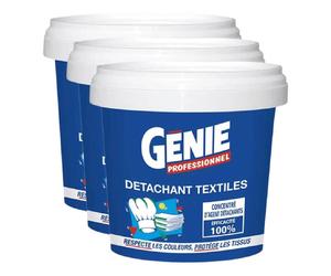 Génie Poudre détachante professionnelle pour textiles, Formule à l'oxygène actif et aux enzymes, Sans danger pour les couleurs et sans phosphates, Efficace dès 30 C, 3 kg (3 paquets de 1 kg)