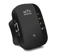 Genie's Poems Amplificateur WiFi Puissant sans Fil avec WPS, Répéteur WiFi Puissant sans Fil avec Ethernet Port, Compatible avec Toutes Les Box, 300Mbps 2.4GHz, Noir-G-6WK8C