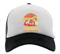 GENIGMAE Jesus Has Your Back Jiu Jitsu Retro Christian Casquette de Baseball Chapeau Unisexe Hommes Femmes Avant en Mousse Dos en Maille Noir Cap Unisex