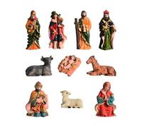 Genikeer Figurines De La Nativité | de la Naissance de Jésus,Set De Figurines Résine Miniatures pour Tablettes Maison Cheminée Bureau Rebord De Fenêtre Étagère