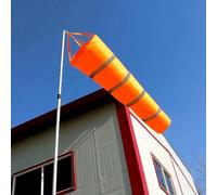 Genikeer Manche À Air Extérieur 80cm Windsock Étanche Indicateur De Direction du Vent avec Ceinture Réfléchissante, Chaussette De Mesure du Vent pour Aéroport, Extérieur, Jardin, Terrasse, Orange
