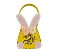 Genikeer Sacs Panier De Pâques Brodés, Sac Cadeau Pâque Enfant, Panier De Lapin pour Œufs De Pâques avec Poignées d'oreille Lapin pour Enfant Chasse, Bonbons Et Cadeau