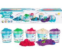 Genio Kids 750g de Sable Magique pour les Enfants Lot de 5 Couleurs de Sable avec 5 Moules dans les Seaux Réutilisables Jeu modeler Smart Jouet Créatif (Nouveau)