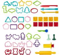 Genio Kids Grand Kit de 50 Accessoires pour Pâte à Modeler Outils Modelage pour Enfant Moules pour Pâte à Modeler Argile Autodurcissante et Plasticine Ustensiles (Nouveau)