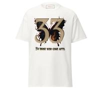 Geniogoods T-shirt Expedition 33 - pour ceux qui viennent après | Hommage symbolique aux fans | Vêtements minimalistes inspirés du RPG pour les amateurs de Lore Design craquelé, blanc, S