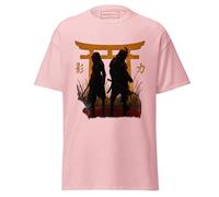 Geniogoods T-shirt inspiré d'Assassin's Creed Shadows, œuvre d'art Samurai of Shadows fabriquée en fan avec motif Torii Gate, guerrier japonais et esthétique Shinobi pour joueurs, rose clair, S