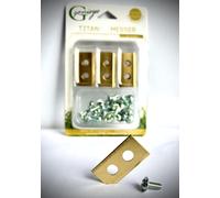 Genisys Lames de rechange en titane à 2 trous compatibles avec les robots tondeuses Aldi Ferrex, réversibles, LongLife, incassables [Testé DIN EN 50636] (9)