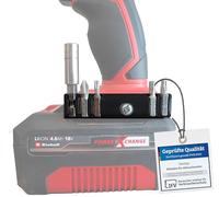 Genisys Porte-embout compatible avec visseuse sans fil Einhell et compatible avec les perceuses Parkside - Avec possibilité de fixation par clip de ceinture - Taille : gauche