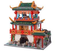Geniteen Ensemble de Blocs de Construction d'architecture Chinoise, série 1 de la Dynastie Tang, kit de modèle, Enfants et Adultes, Cadeau d'anniversaire, de Noël Restaurant des Huit Dieux ivres