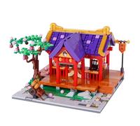 Geniteen Ensemble de Blocs de Construction d'architecture Chinoise, série 3 de la Dynastie Tang, kit de modèle, Enfants et Adultes, Cadeau d'anniversaire, de Noël Boutique de Maquillage Rouge