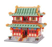 Geniteen Ensemble de Blocs de Construction d'architecture Chinoise, série 3 de la Dynastie Tang, kit de modèle, Enfants et Adultes, Cadeau d'anniversaire, de Noël Pavillon de la bibliothèque