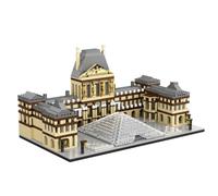 Geniteen Ensemble de Blocs de Construction du Louvre, Jouets Éducatifs d'Architecture Célèbre dans Le Monde Kit de Construction de Micro-Éléments de Monuments Parisiens pour Adultes (1868 Pièces)