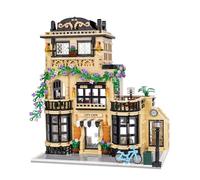 Geniteen Ensemble de Blocs de Construction, Kit de Blocs de Construction Café à 3 Étages, Jouet Modulaire Créatif pour Construire Une Maison Café