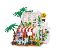 Geniteen Ensemble de Blocs de Construction Maison de Fleurs, 775 PCS Kit de Construction de Serre en Soleil Kit Créatif Vue de Rue MOC Modèle de Boutique de Ville pour Adultes (Maison de Fleurs)