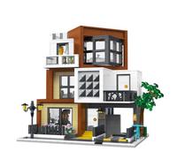 Geniteen Set de Blocs de Construction de Maison, 1399 Pièces, Kit d'Architecture d'Appartement en Ville, Vue de Rue Créative, Modèle MOC à Construire Soi-Même pour Adultes et Ados (Appartement)