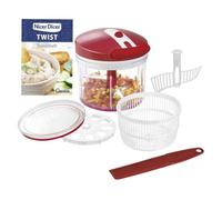 Genius A29188 Ustensile Pour Râper Et Émincer Rouge, Transparent Et Blanc