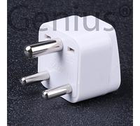 Genius® Adaptateur voyage universel. Convertisseur prises électriques italiennes, français et étrangères (plus de 150 pays) 2 pôles et 3 pôles dans prise type D indienne 3 pôles utilisé en Indie. Utile pour convertir prises anglaise, français, italien etc. dans prises indienne 3 pôles (Inde 3 pôles - Type D, Blanc)