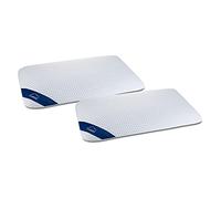 Genius eazzzy Lot de 2 coussins orthopédiques en mousse 40 x 80 cm Hauteur 12 cm - Oreiller cervical avec 2 degrés de dureté + mousse gel rafraîchissante - Pour dormir sur le côté, le dos et le ventre