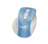 GENIUS Ergo 9000S Pro Light Blue/ dual Bluetooth + 2.4GHz/ 2400 dpi/ sans fil/ 6 boutons/ rechargeable/ RGB/ bleu-blanc