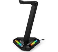 Genius GX-UH100, Stand, casque gaming avec HUB USB, rétroéclairage RVB, 2x USB, 2x USB-C, noir