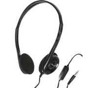 Genius HS-200C, casque avec microphone, sans réglage de volume en ligne, noir, prise jack 3,5 mm
