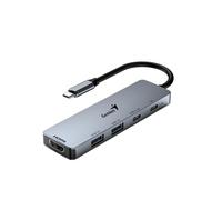 Genius Hub USB 5 en 1 UH-500, un HDMI, un USB-C 100 W, un USB-C 3.0 et 2 ports de données USB-A 3.0 pour transférer des données vers des ordinateurs via un connecteur USB de type C