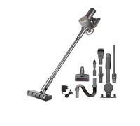 Genius Invictus QV7 Pro Aspirateur sans fil sans sac avec filtre HEPA, écran LED, autonomie 60 min, support mural, 3 modes, brosse combinée pour sols durs, tapis, poils d'animaux