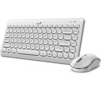 GENIUS LuxeMate Q8000, Ensemble clavier et souris, sans fil, CZ+SK, 2.4GHz, mini récepteur USB, blanc
