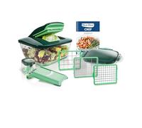 Genius Nicer Dicer Chef Coupe-Légumes Manuel, Lot de 10 | Plastique et acier inoxydable, lame 24 mm, capacité 3300 ml, épaisseur réglable 1-5 mm, 1,68 kg