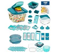 Genius Nicer Dicer Chef Professional Coupe-Légumes 39 Pièces | Coupe-légumes manuel, Set 39 pièces, Récipient 5 200 ml, Bol en verre 2 800 ml, Lames acier inoxydable G-NOX