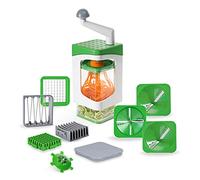 Genius Nicer Dicer Julietti Coupelégumes en spirale 13 pièces Zoodle Maker + coupecubes dans un ensemble pour spirales et dés Contient 7 inserts de coupe et un récipient de récupération de 1200 ml…