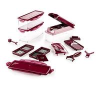 Genius Nicer Dicer Plus Mandoline Multifonction Rouge | Lames interchangeables, Acier inoxydable GNOX, Capacité 2000 ml, Opération manuelle, Lavage à la main