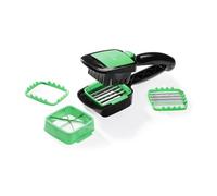 Genius Nicer Dicer Quick - Coupe-légumes - 5 pièces - Trancheuse à cubes - Trancheuse de disques - Coupe-légumes manuel - Vert