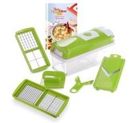 Genius Nicer Dicer Smart | 6 pièces | Hachoir alimentaire | Multi-Cutter | Trancheuse | Râper | Dicer | Mandoline fruits + légumes | Nouveau
