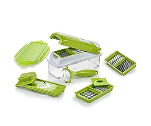 Genius Nicer Dicer Smart | Mandoline 10 en 1 Multifunction Professionelle | Trancheuse | couper- / râpé- / éplucher- / cubes- / quartier- / spirales- / manger- / légumes | slicer | cuisine