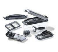 Genius Nicer Dicer Plus A34141 Coupe-légumes, coupe-oignons, frites, fruits - Trancheuse en dés, bâtonnets, couper, éplucher, conserver, argenté/noir