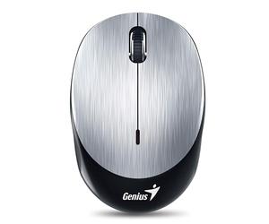 Genius NX-9000BT - Mini souris Bluetooth, 1200 DPI, rechargeable, technologie BlueEye, argenté