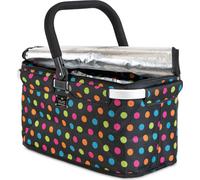 GENIUS Panier à provisions thermique Falko 25l 48x28x24cm noir à pois multicolores