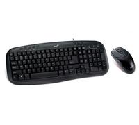 Genius Smart KM-200, ensemble clavier avec souris optique filaire, US, classique, filaire (USB), noir